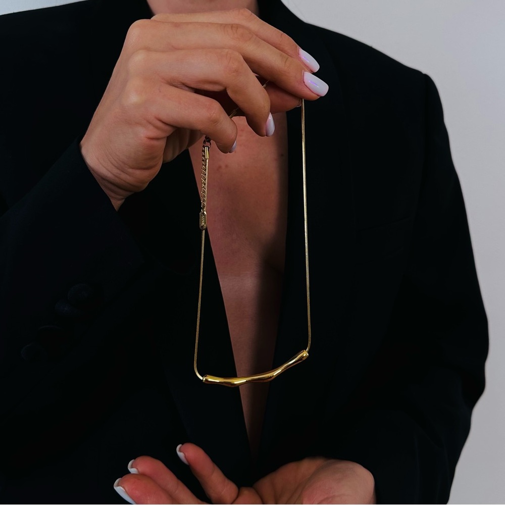 New Gold Metal Chain Pendant Necklace Collar Jewelry - Picture 4 of 5